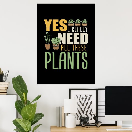 Plant over mijn tijd heb ik echt al deze Planten n Poster (Thuiskantoor)