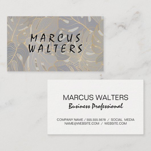 Plant Palm Bladeren Patroon Visitekaartje (Voorkant / Achterkant)