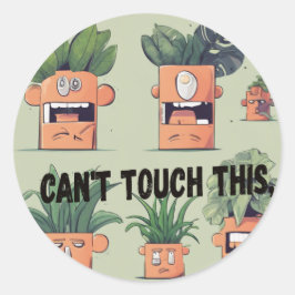 Plant Pals: Huis Planten met Persoonlijkheid Stick Ronde Sticker