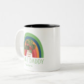 Plant Papa Boho Rainbow Garden Monstera Leaves Tweekleurige Koffiemok (Voorkant links)