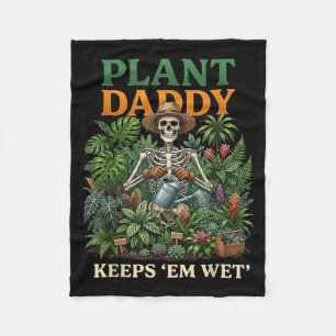 Plant Papa Houdt Ze Nat Grappig Skelet Tuinieren Fleece Deken