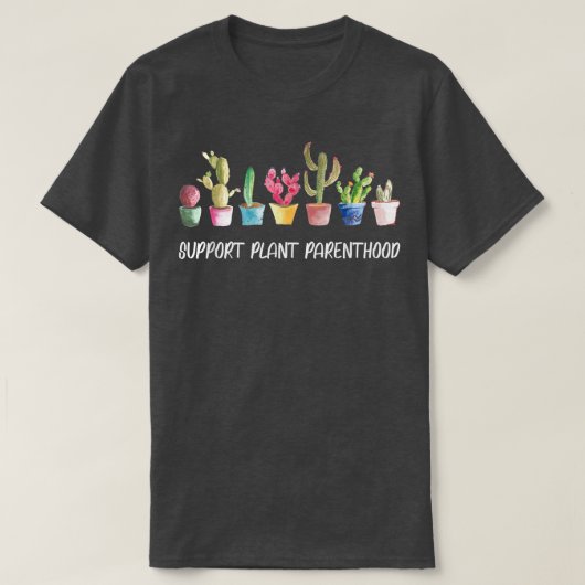 Plant Parenthood Cute Cactus en Succulent onderste T-shirt (Design voorkant)