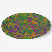 Plant patronen in kleuren papieren bordje (Gekanteld)