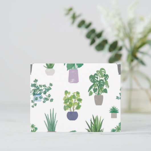 Plant patroon briefkaart (Staand voorkant)