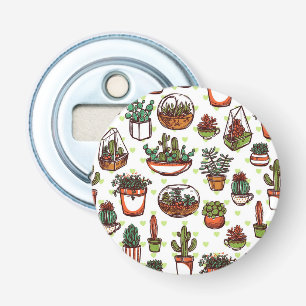 Plant patroon button flesopener