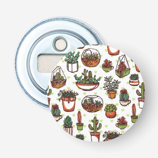Plant patroon button flesopener (Voorkant)