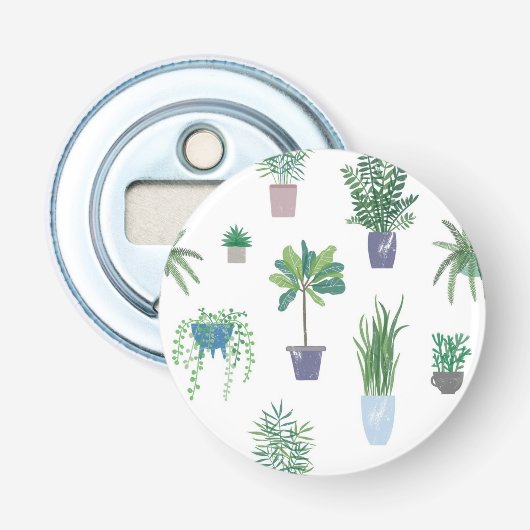 Plant patroon button flesopener (Voorkant)