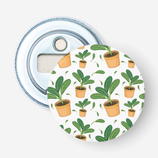 Plant patroon button flesopener (Voorkant)