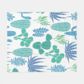 Plant patroon fleece deken (Voorkant (Horizontaal))