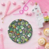 Plant patroon papieren bordje (Feest)