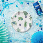 Plant patroon papieren bordje (Feest)