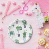 Plant patroon papieren bordje (Feest)