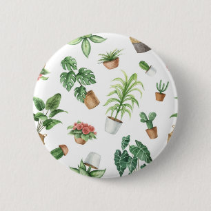 Plant patroon ronde button 5,7 cm