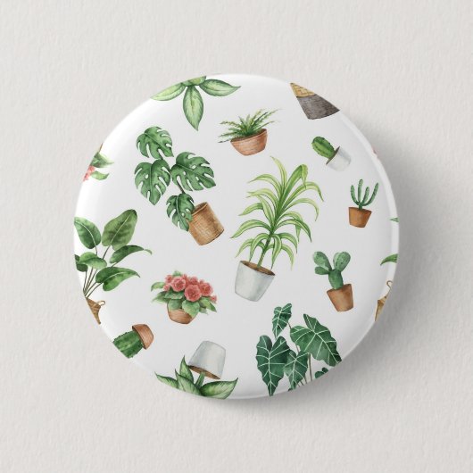 Plant patroon ronde button 5,7 cm (Voorkant)