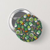 Plant patroon ronde button 5,7 cm (Voorkant /achterkant)
