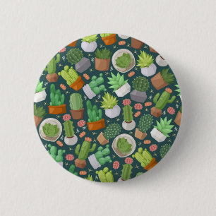 Plant patroon ronde button 5,7 cm