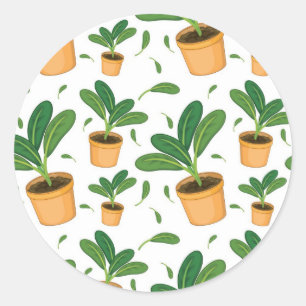 Plant patroon ronde sticker