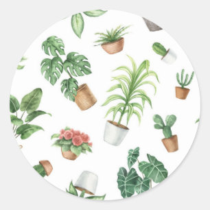 Plant patroon ronde sticker
