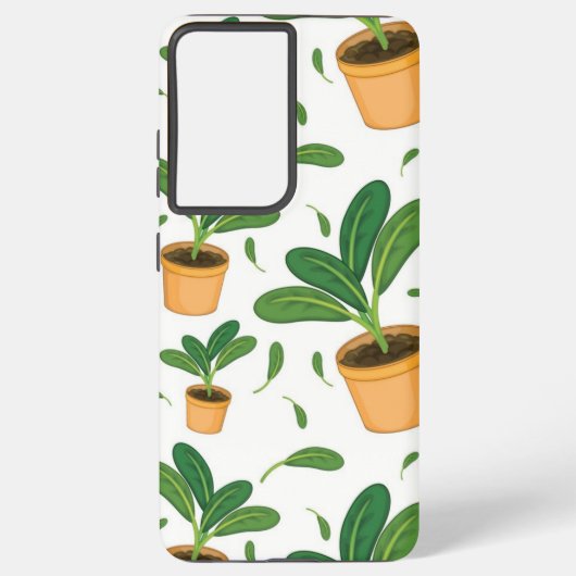Plant patroon samsung galaxy hoesje (Achterkant)