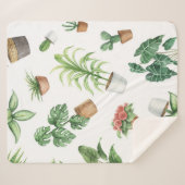 Plant patroon sherpa deken (Voorkant (horizontaal))