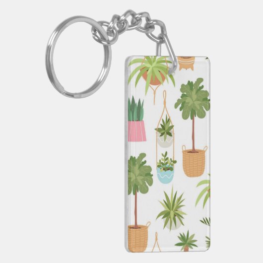 Plant patroon sleutelhanger (Voorkant Links)