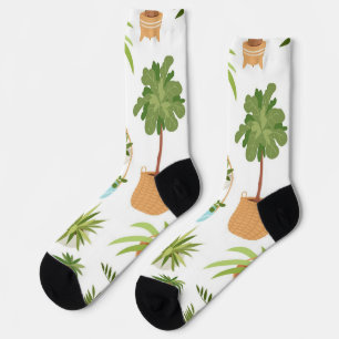 Plant patroon sokken