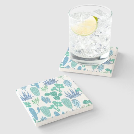 Plant patroon stenen onderzetter (Zijkant)