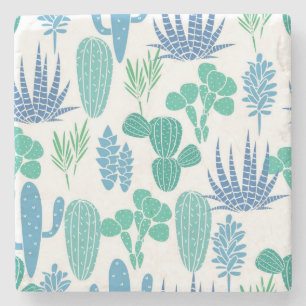 Plant patroon stenen onderzetter