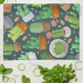 Plant patroon theedoek (Gevouwen)