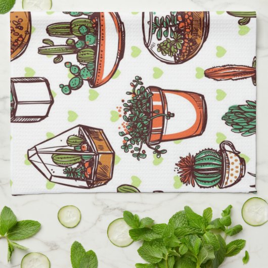 Plant patroon theedoek (Gevouwen)