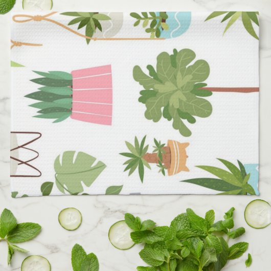 Plant patroon theedoek (Gevouwen)