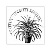 Plant Pot Botanische Bibliotheek Boeken Ex Libris Zelfinktende Stempel (Design)