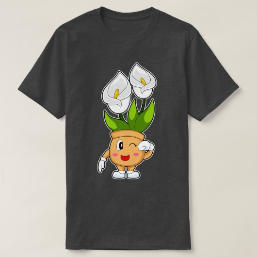 Plant pot Calla Lily Flower T-shirt (Design voorkant)
