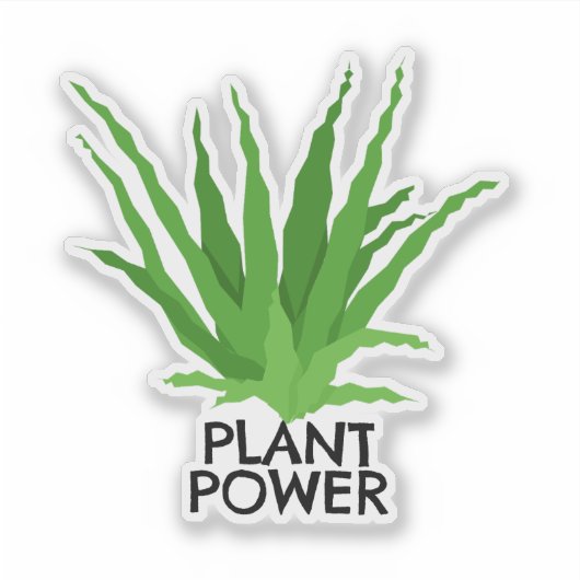 Plant Power Aloe Vera Sticker (Voorkant)