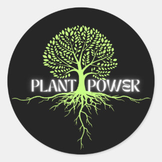 Plant Power. Going Vegan Ronde Sticker