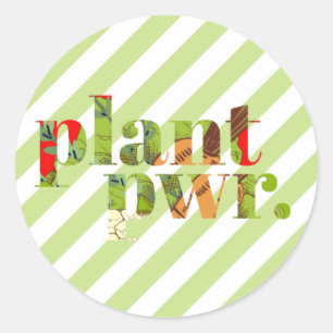 Plant Power Klassieke Ronde Sticker