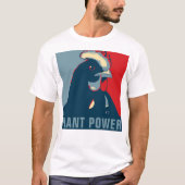 Plant Power Rood Wit Blauw Pop Art Kip Tshirt (Voorkant)