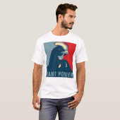 Plant Power Rood Wit Blauw Pop Art Kip Tshirt (Voorkant volledig)