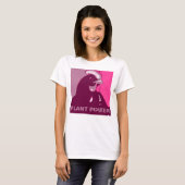 Plant Power! Roze Pop Art Geïnspireerd Kip Tshirt (Voorkant volledig)