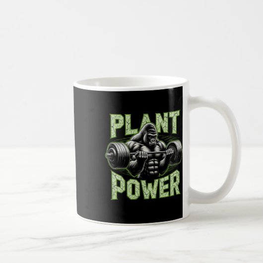 Plant Power T-shirt - Vegan en Vegetarische Gym Wo Koffiemok (Rechts)