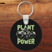 Plant Power T-shirt - Vegan en Vegetarische Gym Wo Sleutelhanger (Voorkant)