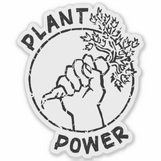 Plant Power, Vegan Sticker (Voorkant)