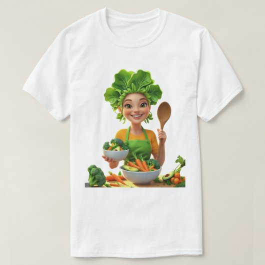 Plant-Powered Chef – Cooking with Kindness T-shirt (Design voorkant)