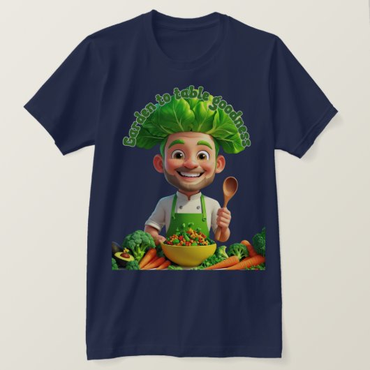 Plant-Powered Chef – Cooking with Kindness T-shirt (Design voorkant)