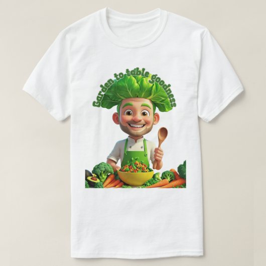 Plant-Powered Chef – Koken met Goedheid T-shirt (Design voorkant)