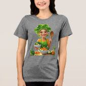 Plant-Powered Chef – Koken met Goedheid Tri-Blend Shirt (Voorkant)