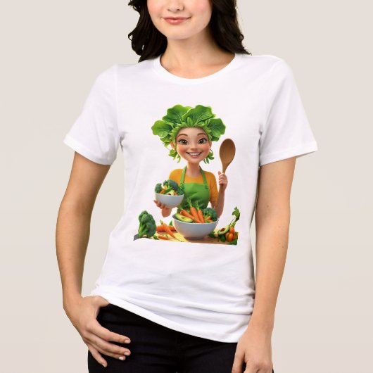 Plant-Powered Chef – Koken met Goedheid Tri-Blend Shirt (Voorkant)