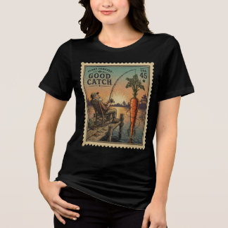 Plant Powered Goede Vangst - Vintage Stempel Kunst Tri-Blend Shirt