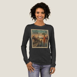 Plant Powered Goede Vangst - Vintage Zegel Kunst Tri-Blend Shirt