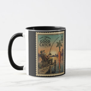 Plant Powered Good Catch - Vintage Stempel Kunst Mok